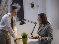 CrocoPost presents: Rebecca volpetti wearing nylon stockings getting fucked hard