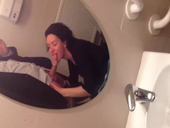 CrocoPost presents: Homemade bathroom blowjob from beautiful wife