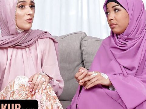 CrocoPost presents: Hijab wearing step sisters malina melendez and aubry babcock fuck their step brother - hijab hookup