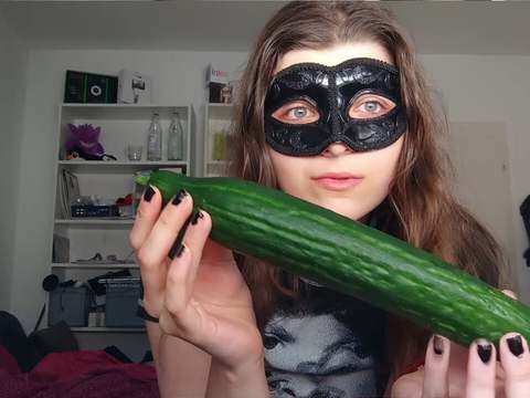 CrocoPost presents: 18yo teen fucks huge cucumber!!!  small tits, shy teeny, perfect body  amateur teen