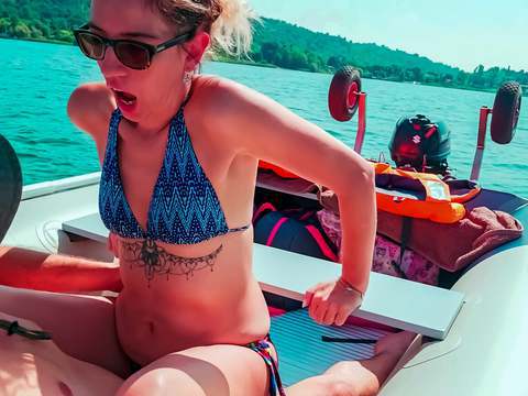 CrocoPost presents: Wife gets fucked on a boat and gets a creampie from her husband's best friend