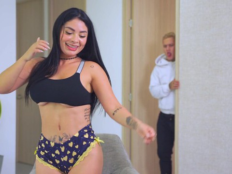 CrocoPost presents: Brunette alejandra palacios with hot ass sucking a hard cock