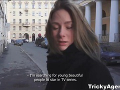 CrocoPost presents: Beautiful teen strips and sucks in reality porn