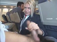 CrocoPost presents: Customers get handjob from stewardess