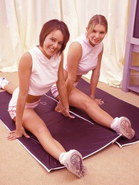 CrocoPost presents: Two lesbian fitnessing horny hotties end up fucking hard