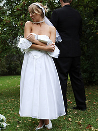 CrocoPost presents: Blonde bride Hayley Marie Coppin gets naked on a lawn while taking her vows