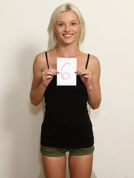CrocoPost presents: Blond hungarian teen Zazie Skymm gets completely naked during a solo shoot