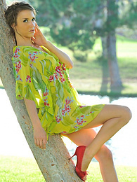 CrocoPost presents: Beautiful american cutie Malena Morgan flaunts her sexy butt and plays with a vibrator outdoors