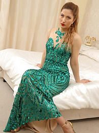 CrocoPost presents: Sexy british teen Stephanie Bonham Carter removes her dress and displays her bare skin